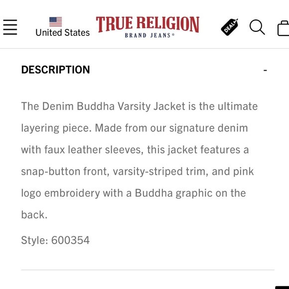 NWT True Religion Denim Buddha Varsity Jacket sz XL - Picture 6 of 8